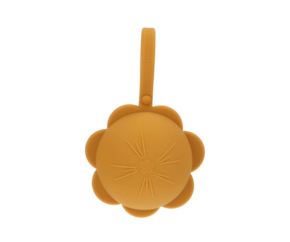 Porte-sucette en silicone Fleur moutarde - vue 4