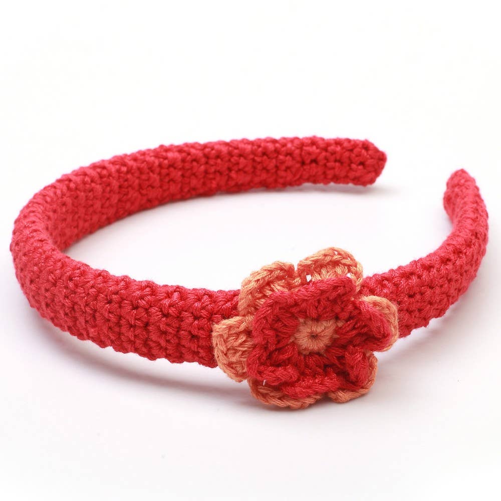 Headband with flower - Red