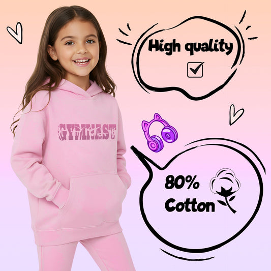 Sweat à capuche gymnastique – Fringoo Gymnastic for Cotton Rich Soft Hooded – Gymnast rose