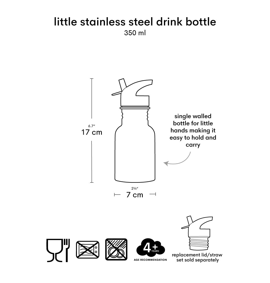 Petite gourde en inox - Étoile filante – vue 7 – A Little Lovely Company