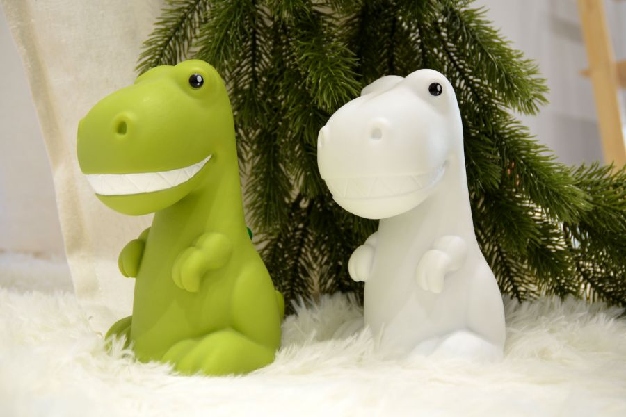 Groene dinosaurus nachtlicht