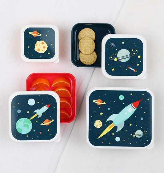 Lot de 4 boîtes repas et goûter - Espace – vue 2 – A Little Lovely Company