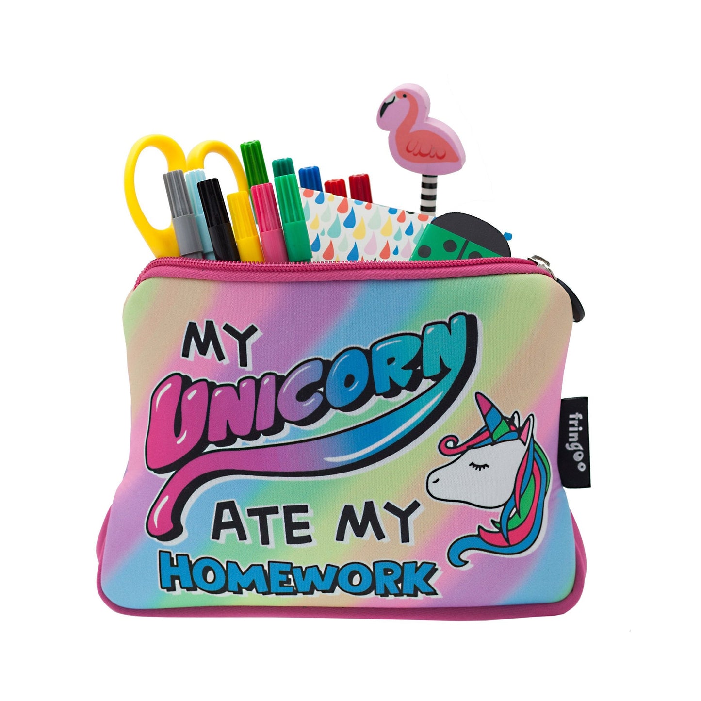 Grande trousse scolaire imprimée – licorne Ate