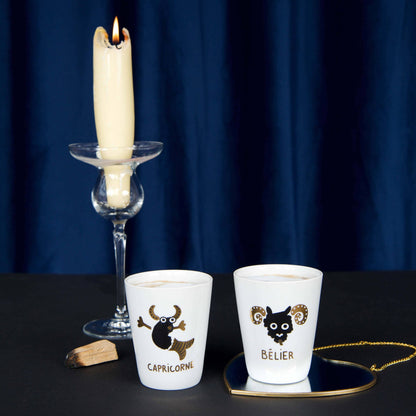 Porcelain mug with zodiac signs
