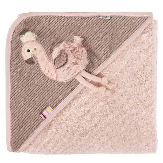 Cape de bain flamant rose – 80 × 80 cm