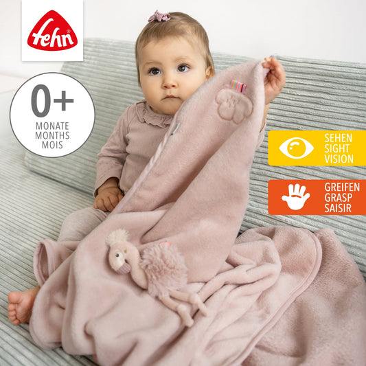 Couverture bébé avec petit flamant rose – 100 × 75 cm
