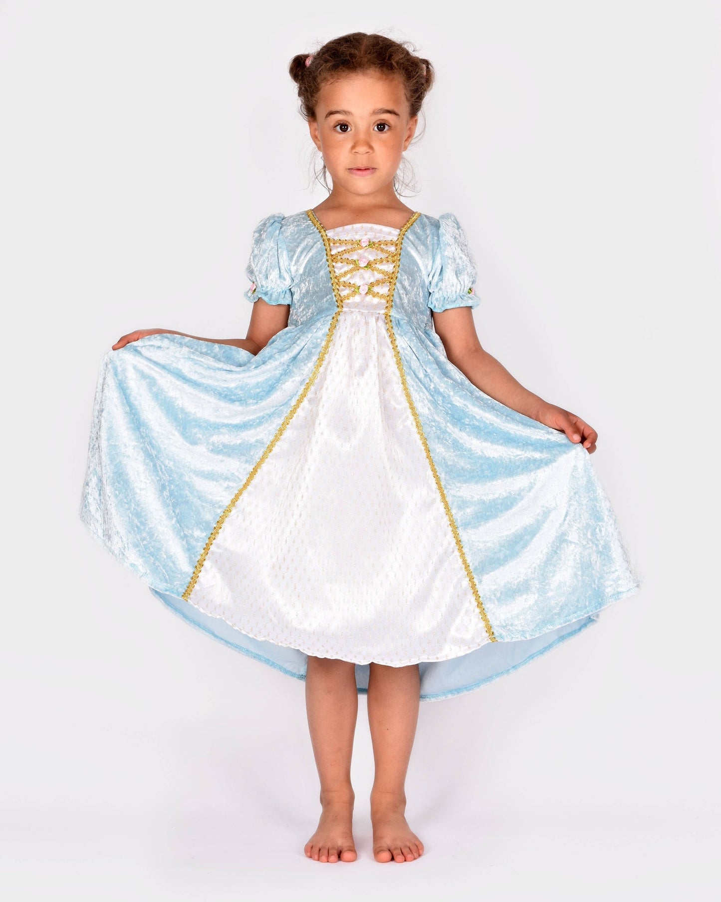 Prinzessinnenkleid Samt hellblau Größe 122-128 cm 6-8 Jahre