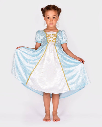 Robe de princesse en velours bleu clair 110-116 cm 4-6 ans