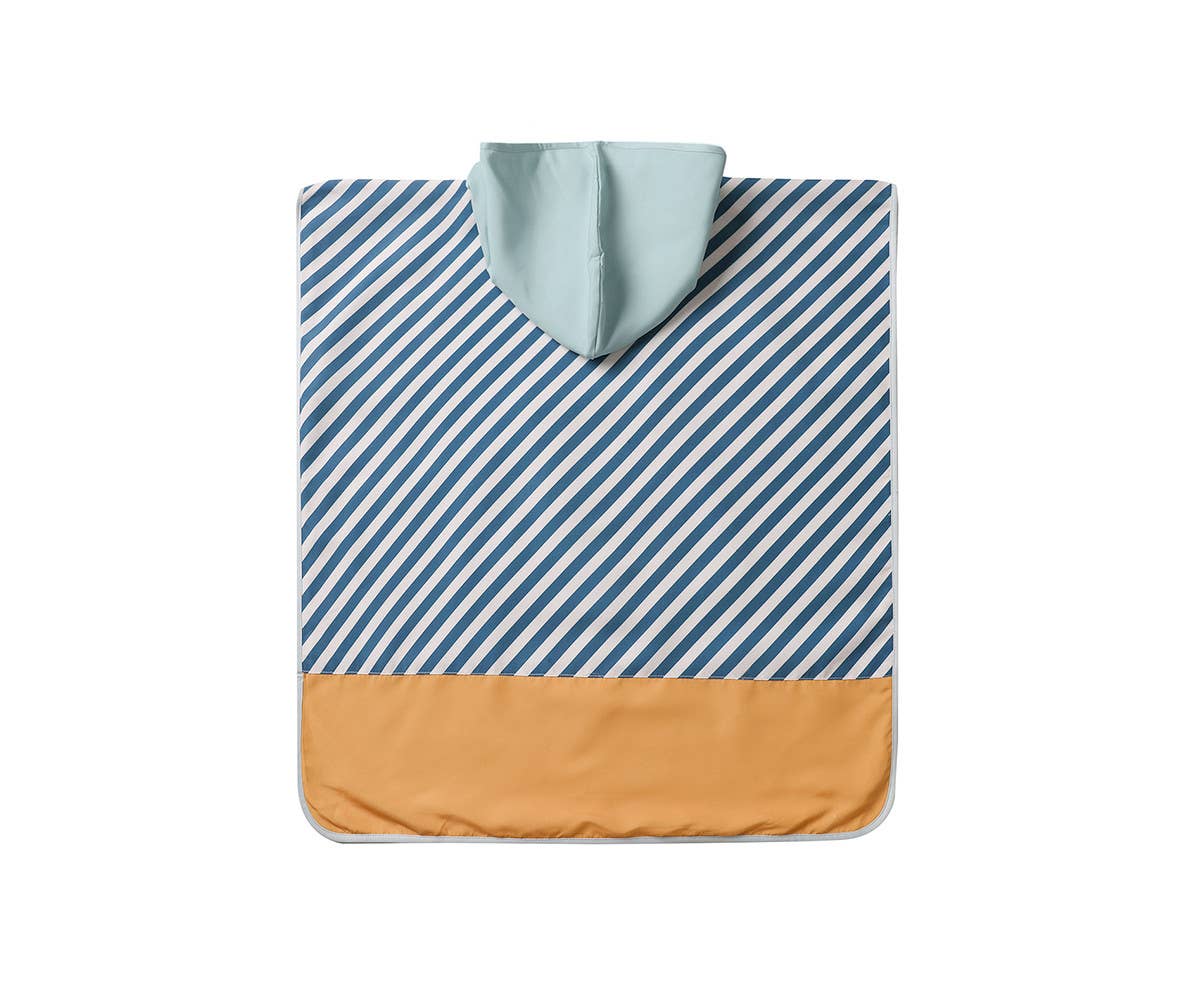 Strand-Poncho Streifen Blues & Beyond M