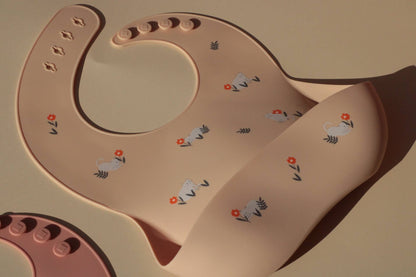 Bavoir en silicone Shayan Chats- crème