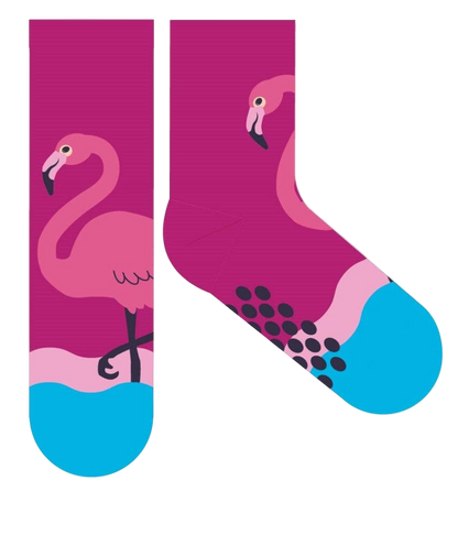 Chaussettes Enfant Antidérapantes Flamant Rose