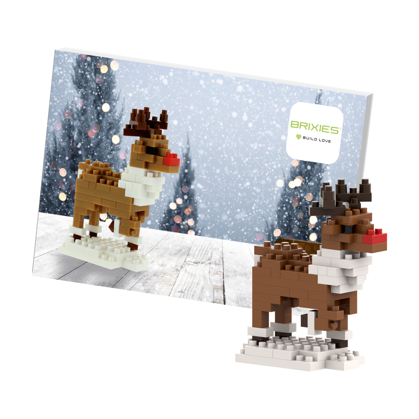 BRIXIES Postkarte in Rentierform