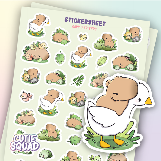 Capybara und Freunde Stickerbögen