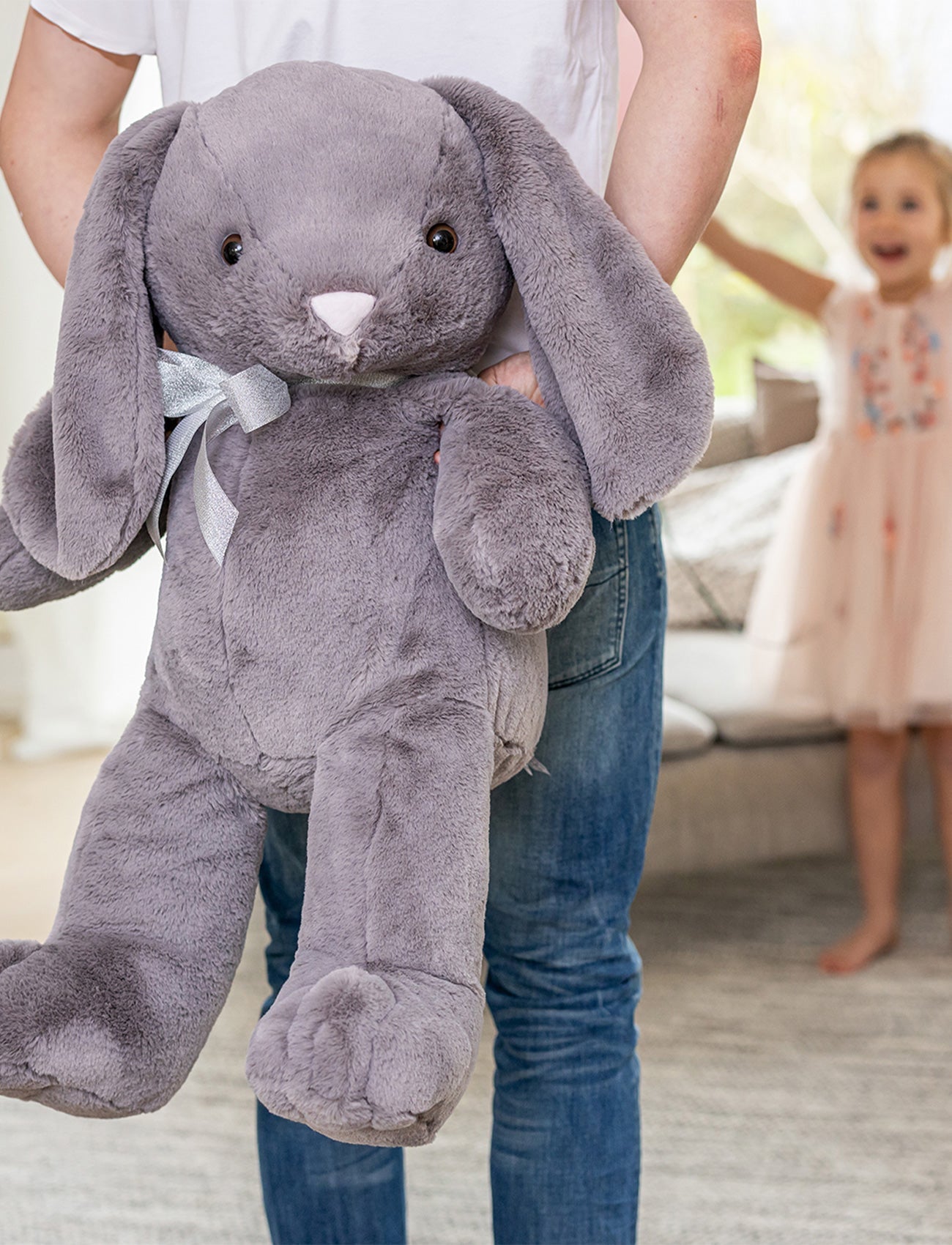 Peluche Lapin Olivia – Gris, 85 cm – Vue 5