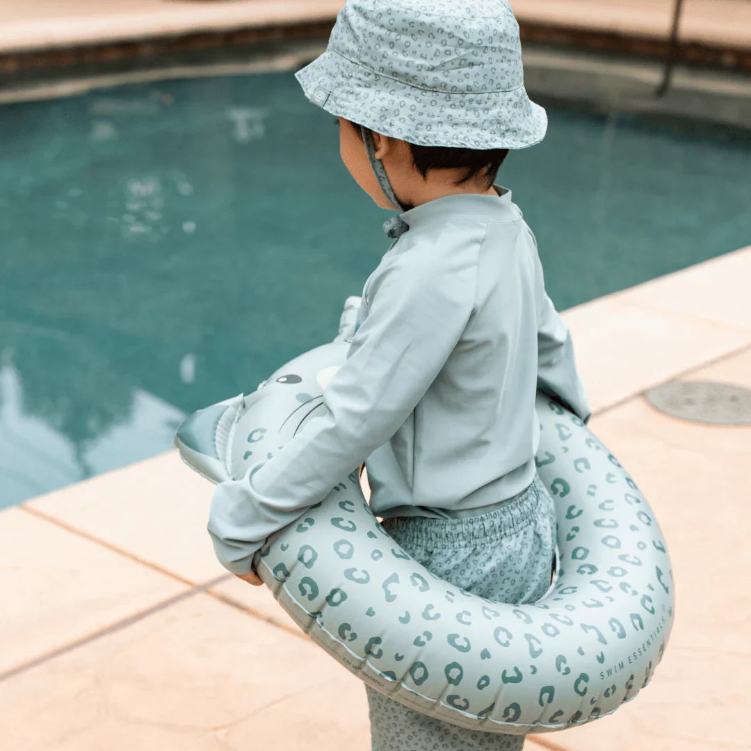 Bouée de piscine Léopard Vert