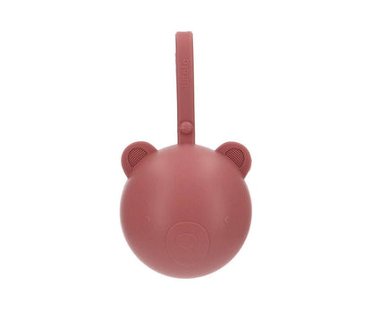 Silicone Pacifier Clip Dusty Pink Bear