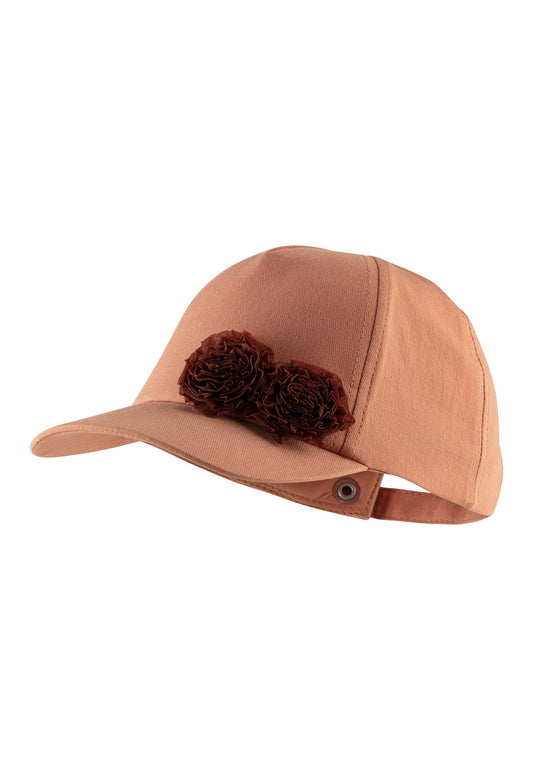 Casquette enfant à volants fleuris