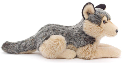 Peluche loup gris couché Uni Toys