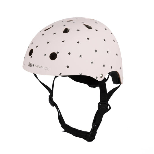 casque enfant rose mat etoiles banwood