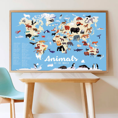 Les animaux du monde - Poster en stickers - Discovery 5+