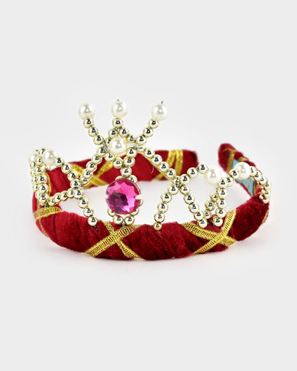 Rotes Samtdiadem 14 cm