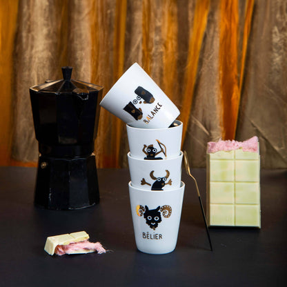 Porcelain mug with zodiac signs