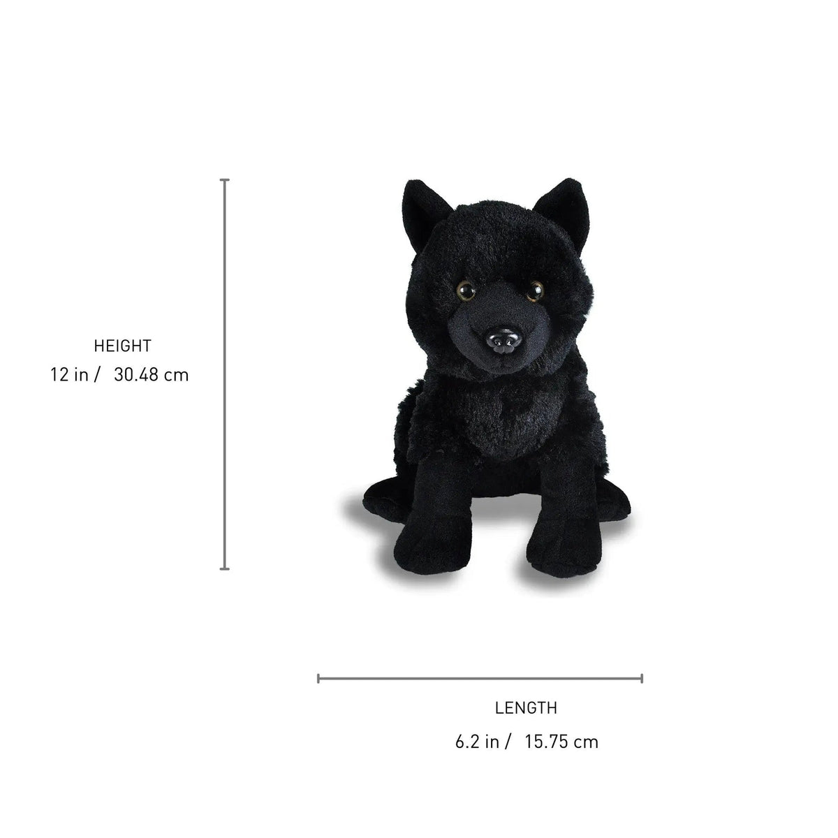 Wild Republic Cuddlekins Black Wolf Stuffed Animal - 12" Stuffed Animals