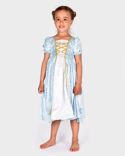 Robe de princesse en velours bleu clair 110-116 cm 4-6 ans
