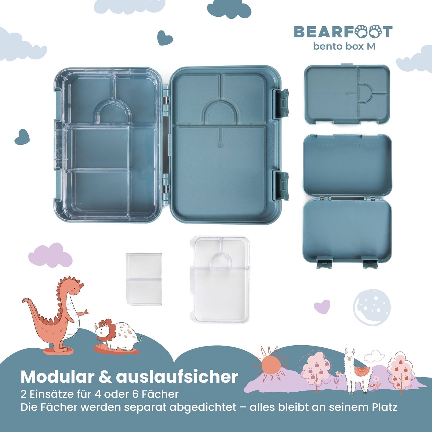 Kids Lunch Box with Compartments - Excavator