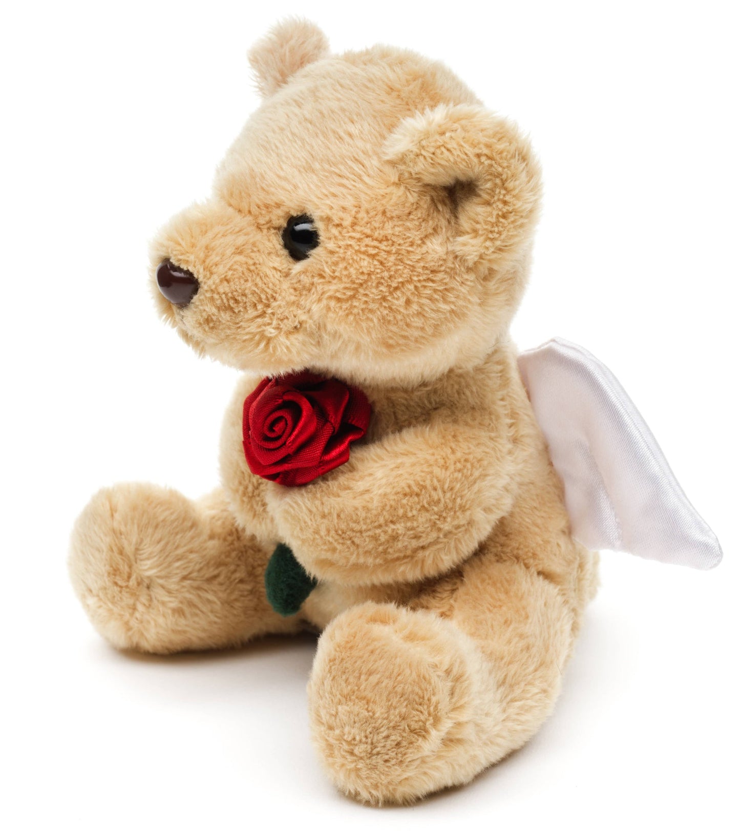 Schutzengel-Teddybär-Plüschtier mit roter Rose