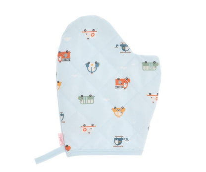 Set mit Schürze und Topflappen „City Cars“