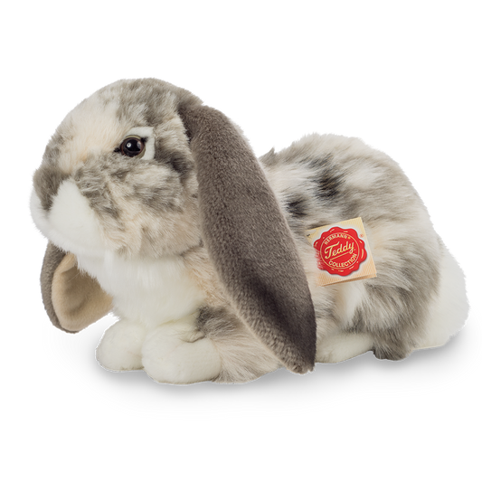 Peluche Lapin Bélier gris et blanc