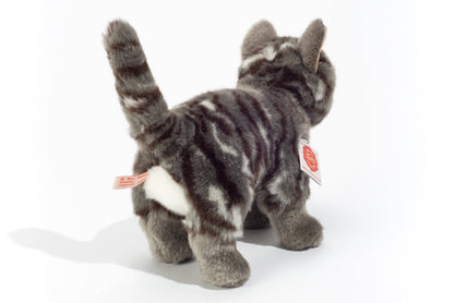 Peluche Chat Debout Gris Tigré - Teddy Hermann