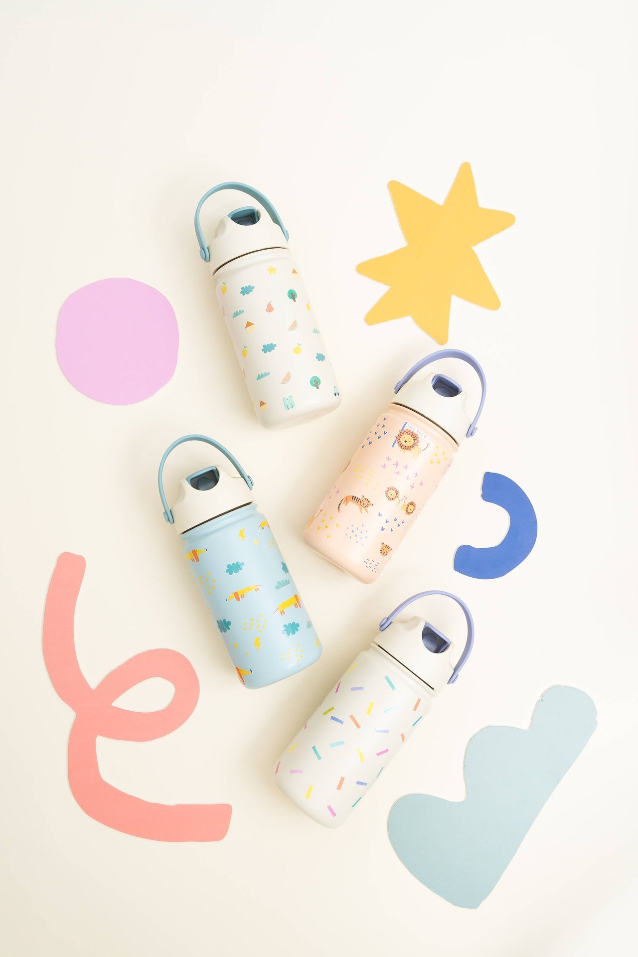 Confettis de bouteilles isothermes en acier inoxydable pour enfants