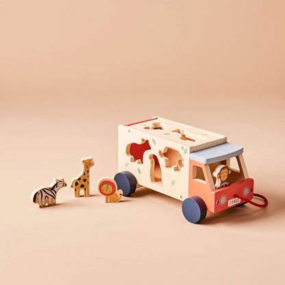 Jeu Safari Jeu de Tri de Formes Jeep pour Enfants FSC® en Bois Just Bee Kids