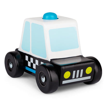 VOITURE DE POLICE SONORE ET JOUABLE EN BOIS