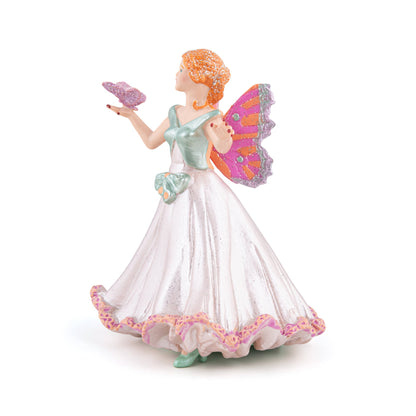 Figurine Elfe papillon rose