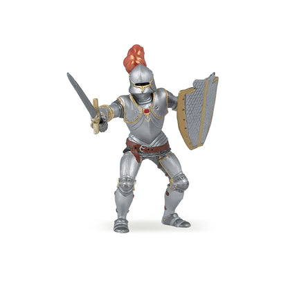 Figurine Chevalier en armure au plumet rouge