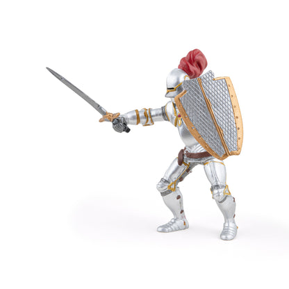 Figurine Chevalier en armure au plumet rouge
