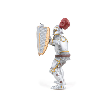 Figurine Chevalier en armure au plumet rouge