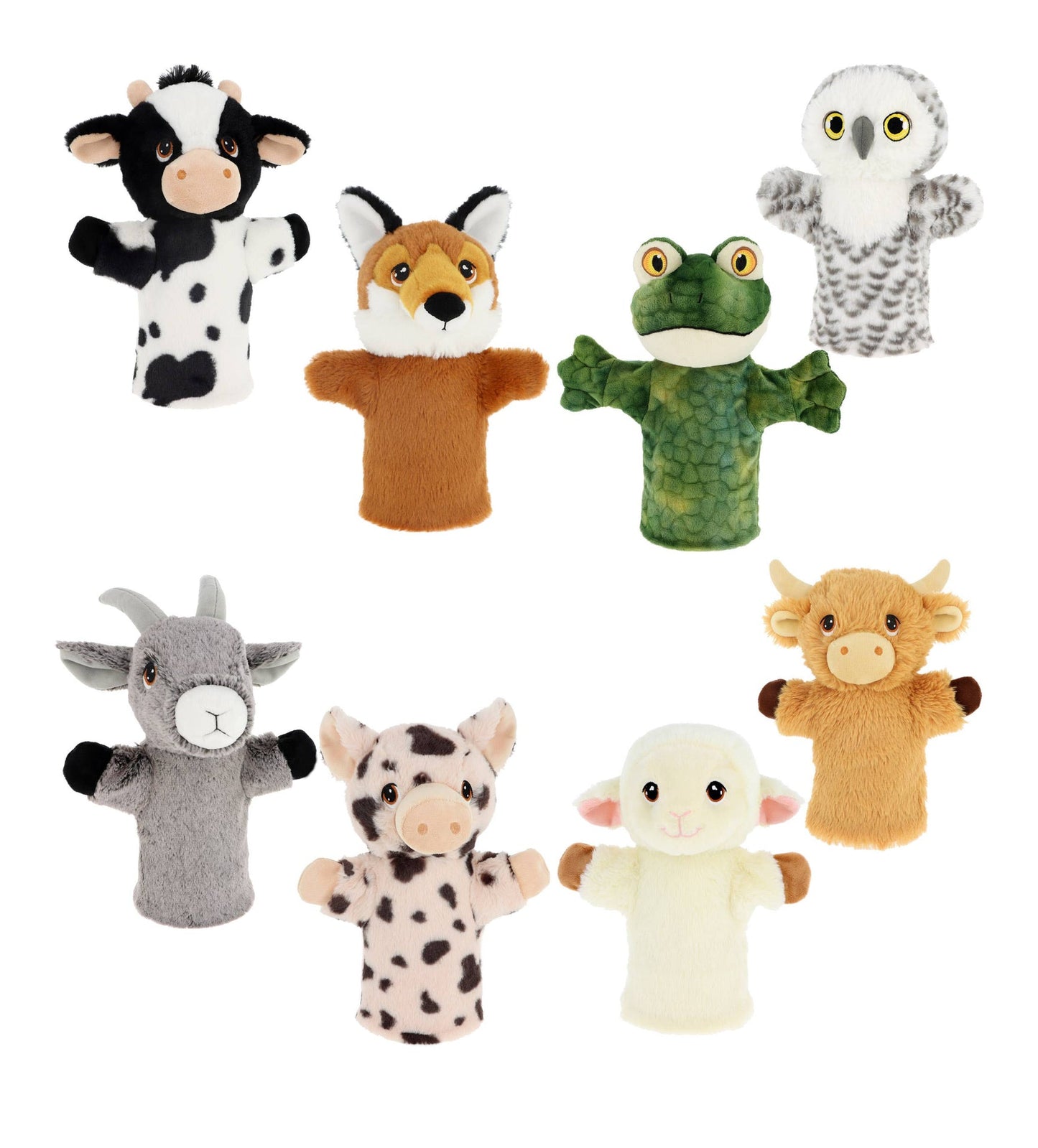 Marionnettes peluches ferme Keeleco 27 cm – 8 modèles