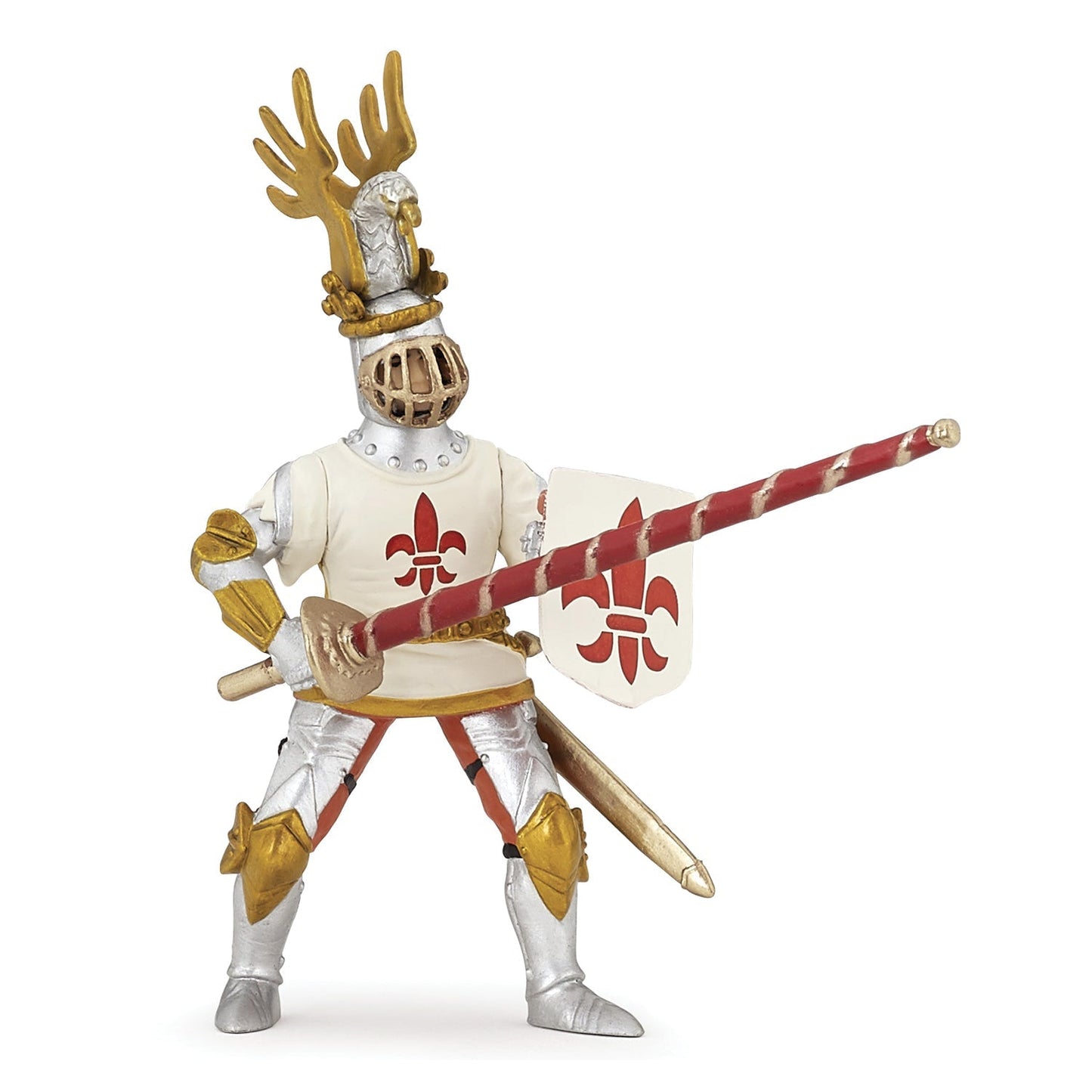 Figurine Chevalier blanc fleur de lys