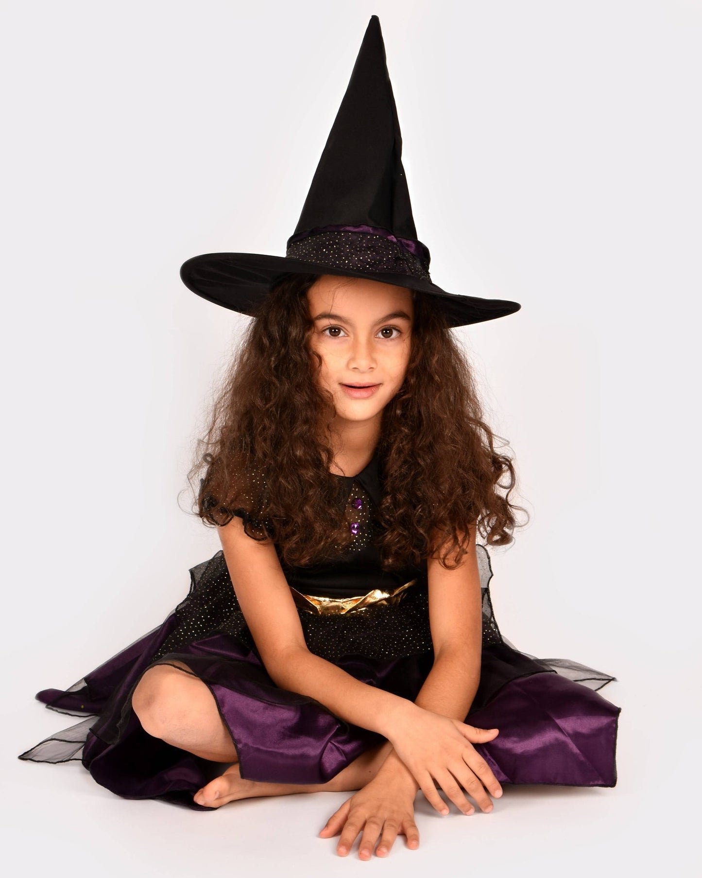 Deluxe Witch Costume with Hat for 5-7 Years (Size 122-128 cm)