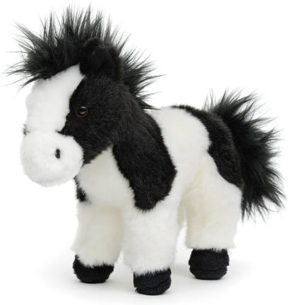 Cheval noir et blanc, debout - peluche Uni Toys