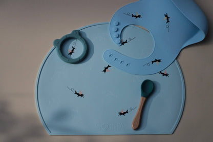 Set de table en silicone Aviateur - Bleu clair