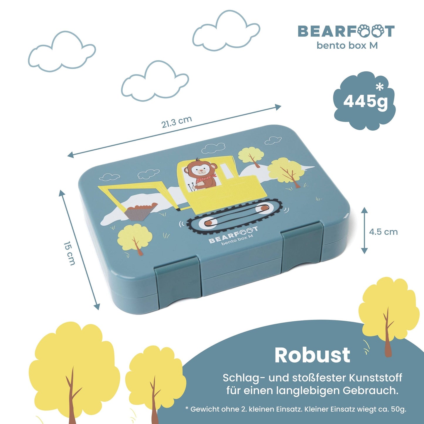 Kids Lunch Box with Compartments - Excavator