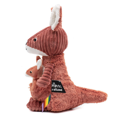 Peluche kangourou Allezou maman et son bébé terracotta – Les Ptipotos – vue 4
