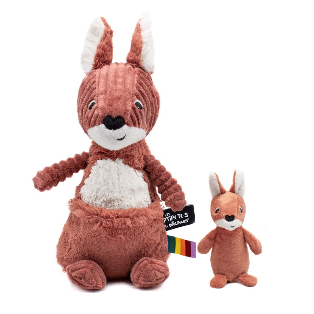 Peluche kangourou Allezou maman et son bébé terracotta – Les Ptipotos – vue 3