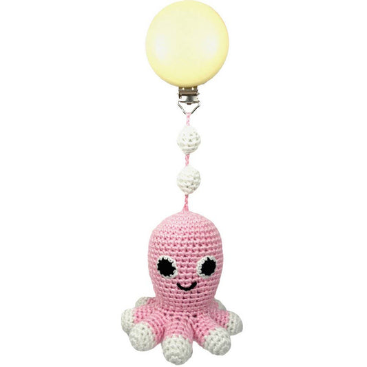Octopus Stroller Hook - Light Pink