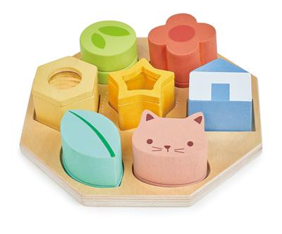 Mentari Bambino: PLATEAU D'ACTIVITÉS SENSORIELLES 18x18x4,5cm, 7 pièces, en bois, en boîte, 2+